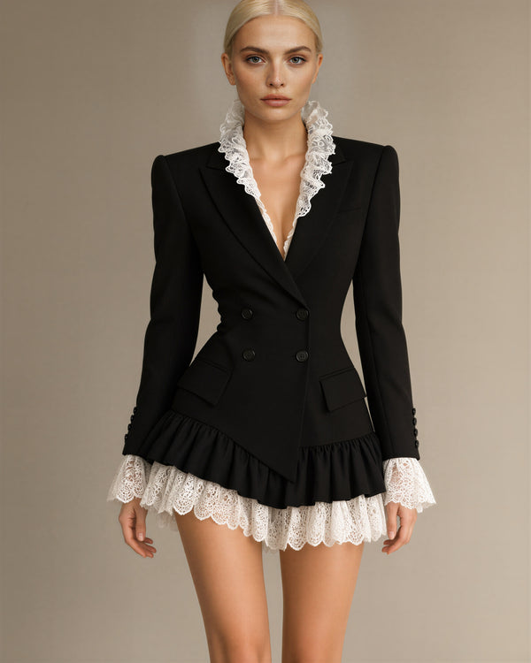 Adele Dantelli Blazer Elbise