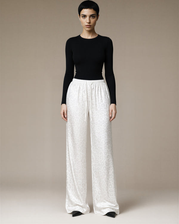 Franca Leopar Saten Pantolon