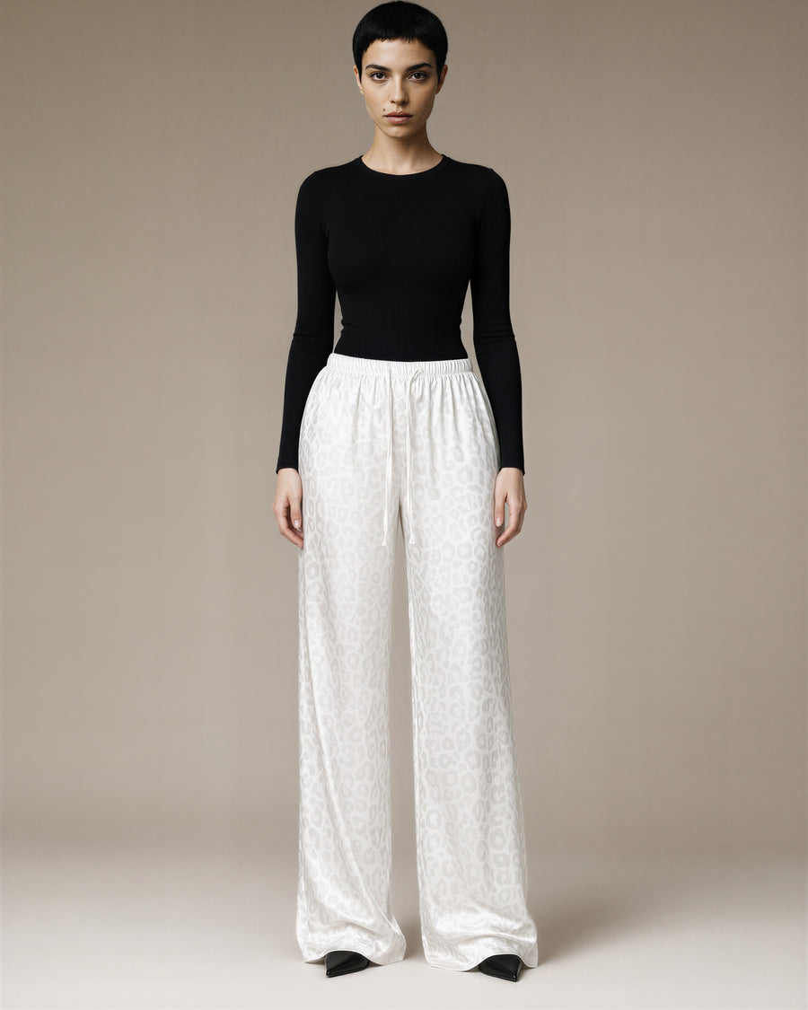 Franca Leopar Saten Pantolon