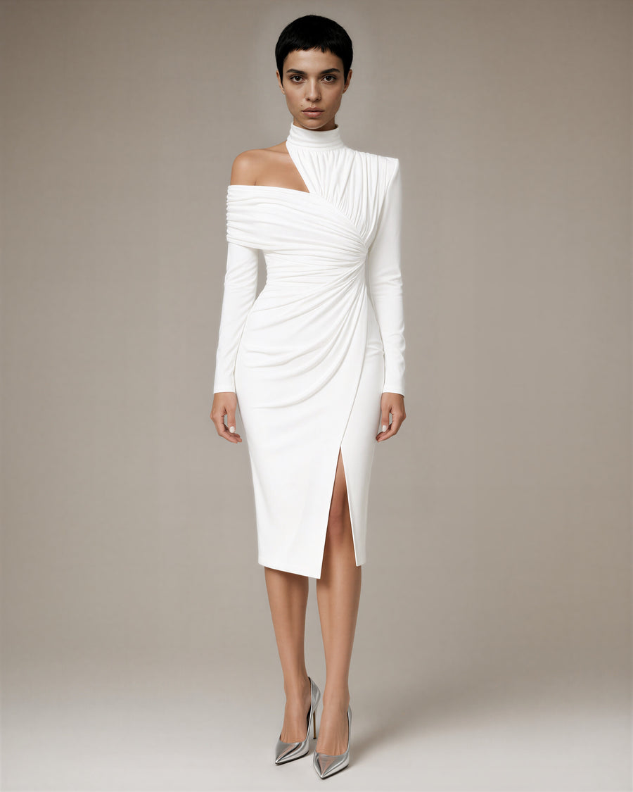 Ileana Drapeli Midi Elbise