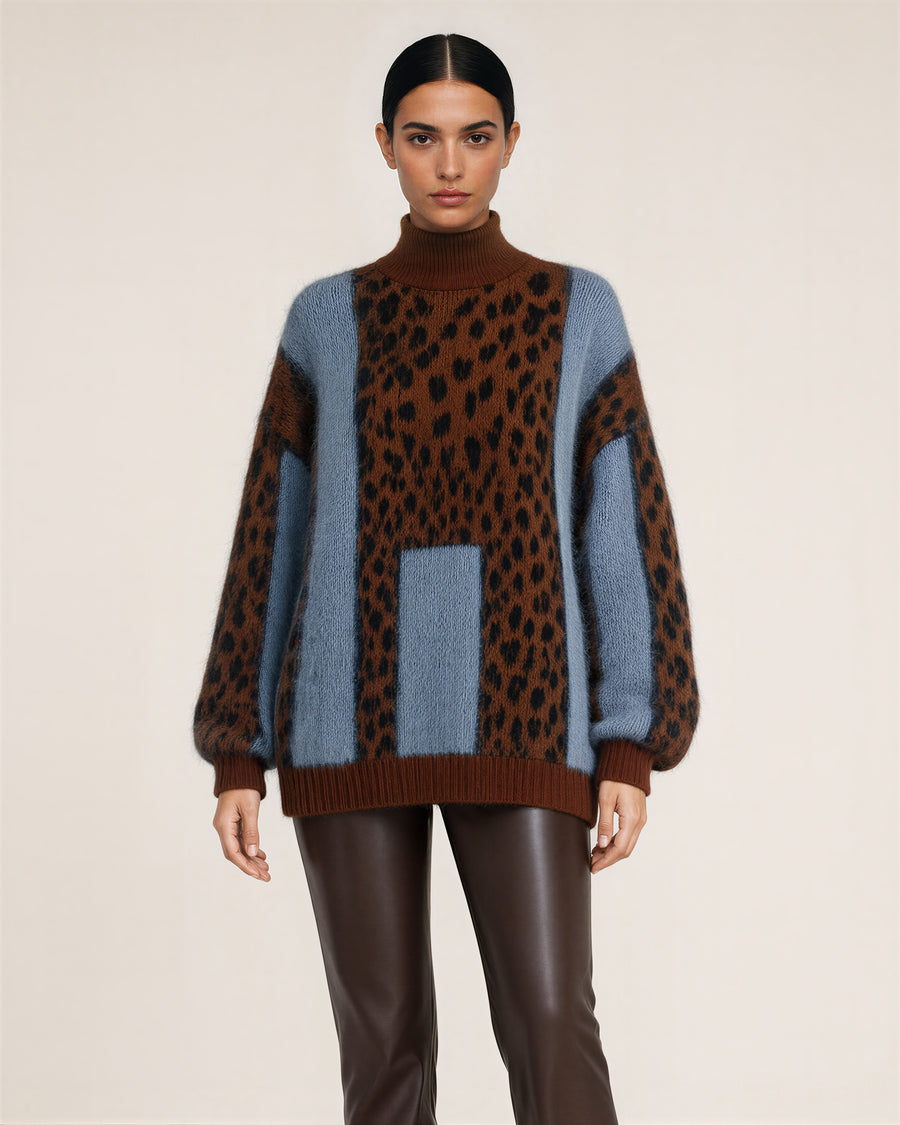 Zelinda Leopar Desenli Kazak
